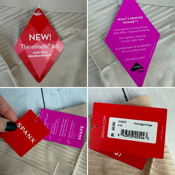 NWT Spanx Champagne Beige Invisible Shaping Brief Panty Size Medium - Picture 5 of 10